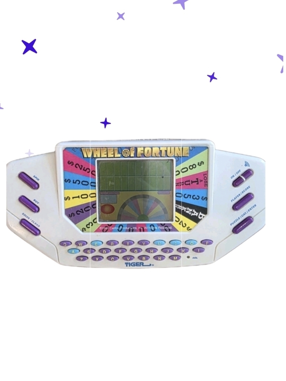 Vintage 1995 Tiger Electronics Wheel of Fortune Handheld Game with Cartridge 7